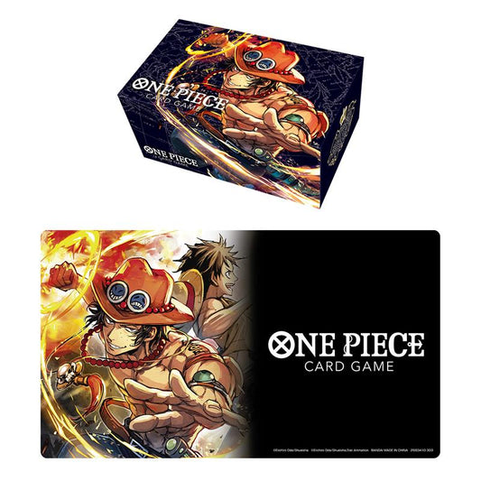 One Piece Card Game Playmat and Storage Box Set -Portgas.D.Ace(Max 1x Store)